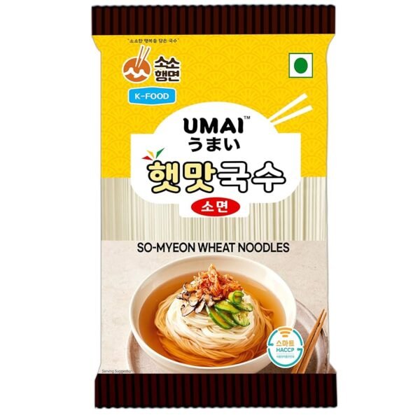 UMAI Somyeon Wheat Noodles 900g | Quality Thin Noodles | Whole Wheat | Imported from Korea | Bouncy & Chewy Texture | Great for Pan Asian Cuisine